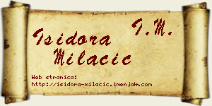 Isidora Milačić vizit kartica